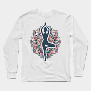 Mandala Tree Pose Long Sleeve T-Shirt